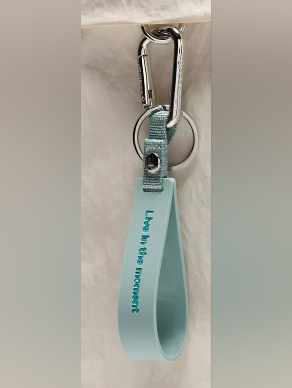 lululemon athletica Teal Silicone Keychain with Silver Hardware - Picture 2 of 2